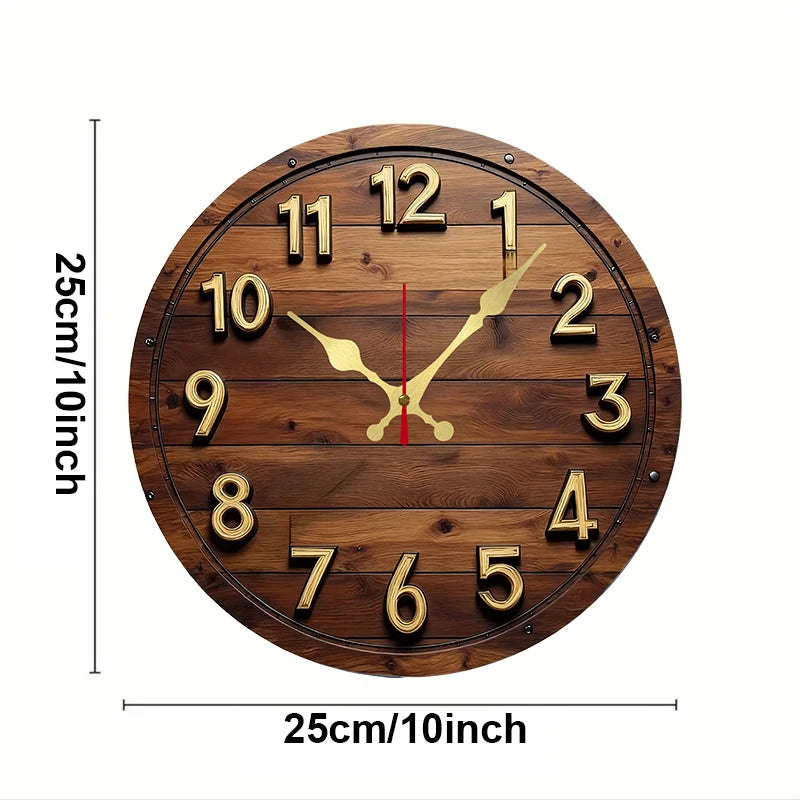Round Wooden Hanging Wall Clock