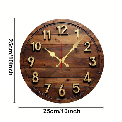Round Wooden Hanging Wall Clock
