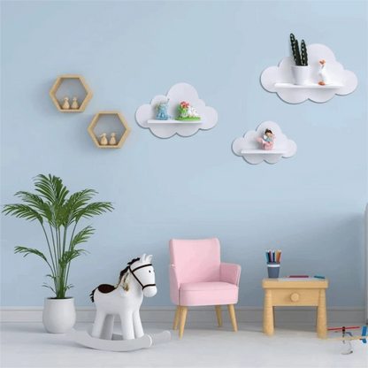 Modern Cloud Wooden Wall Shelf
