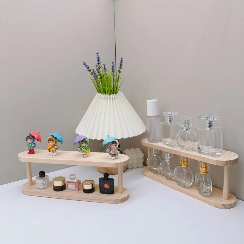 2-Tier Wooden Desktop Storage Shelf