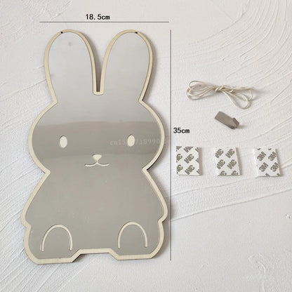 Cute Wooden Animal Wall Mirror