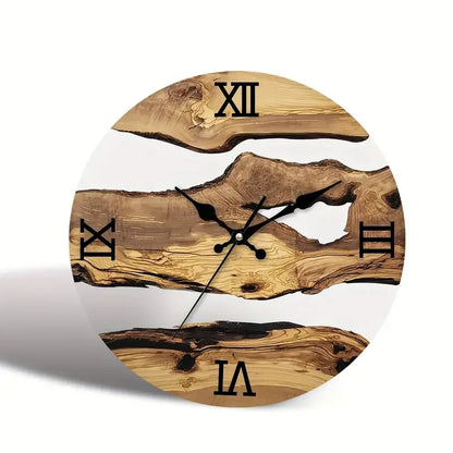 Minimalist Wood Grain Wall Clock
