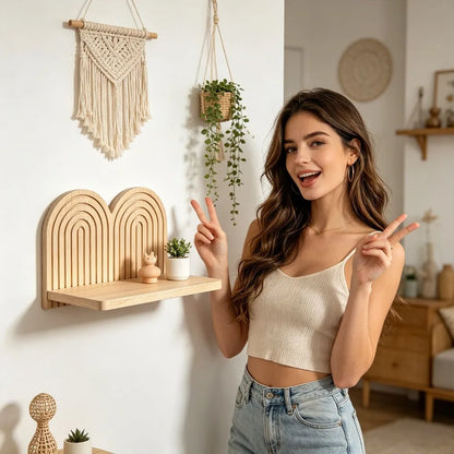 Rainbow Arch Floating Wall Shelf