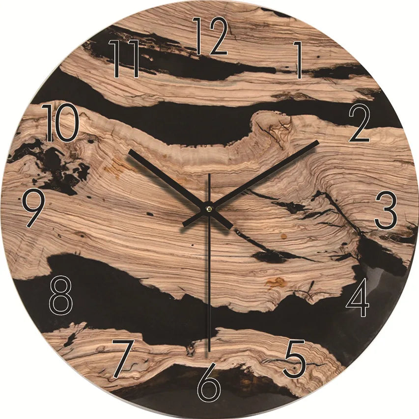 Minimalist Wood Grain Wall Clock