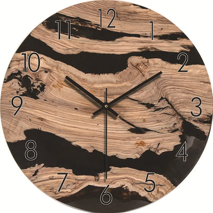 Minimalist Wood Grain Wall Clock