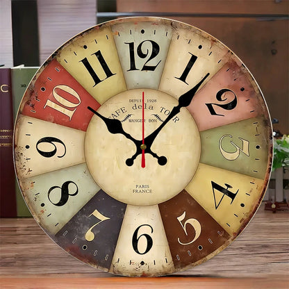 Farmhouse Rustic Wooden Wall Clock