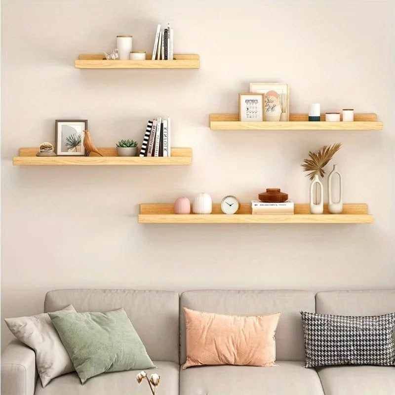 Wooden U-Shaped Floating Wall Shelf