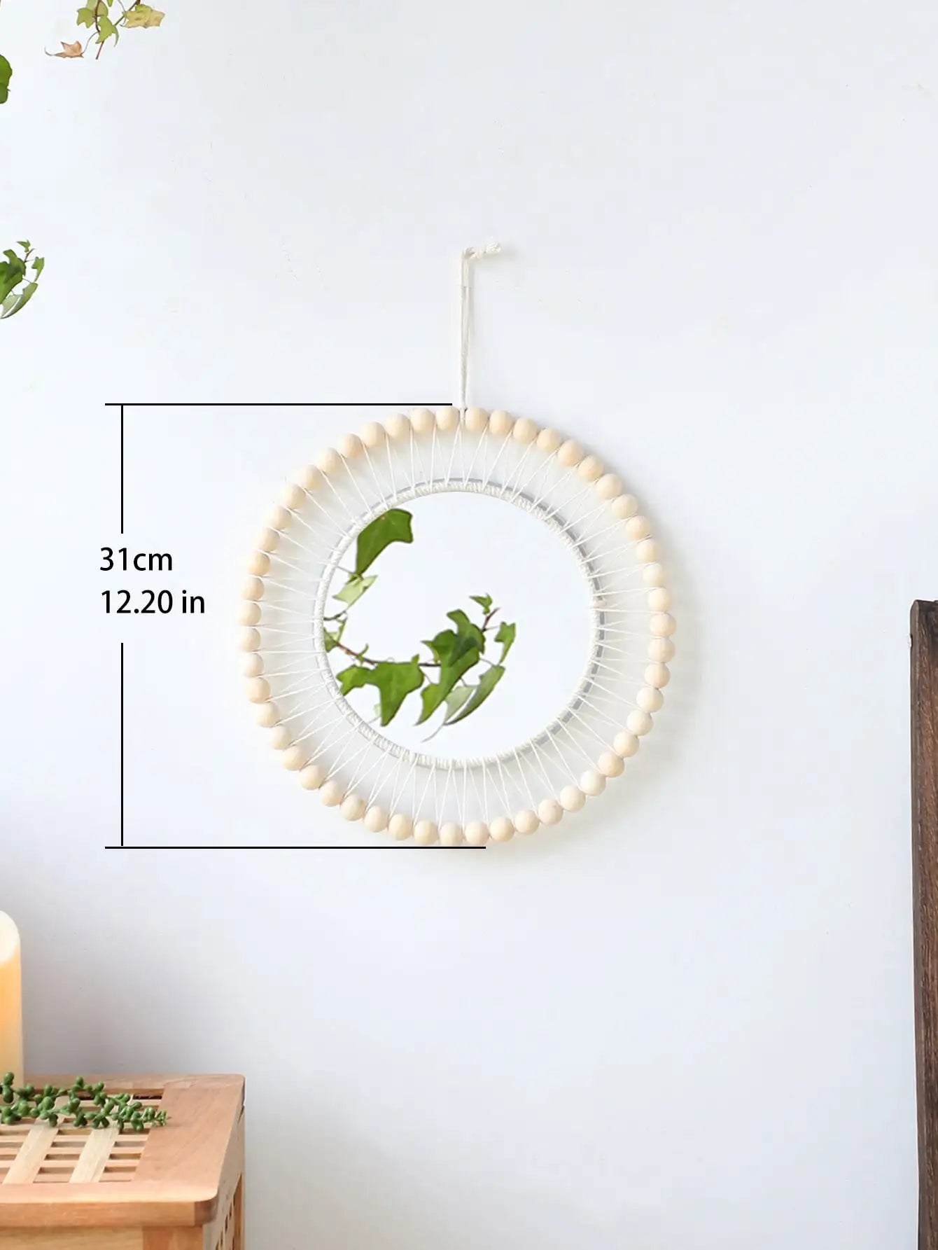 Boho Wooden Bead Wall Mirror