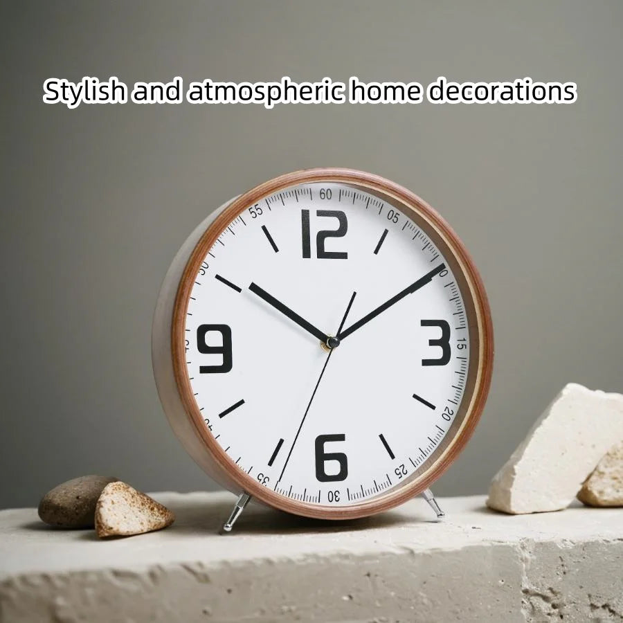 8-Inch Wooden Table & Wall Clock