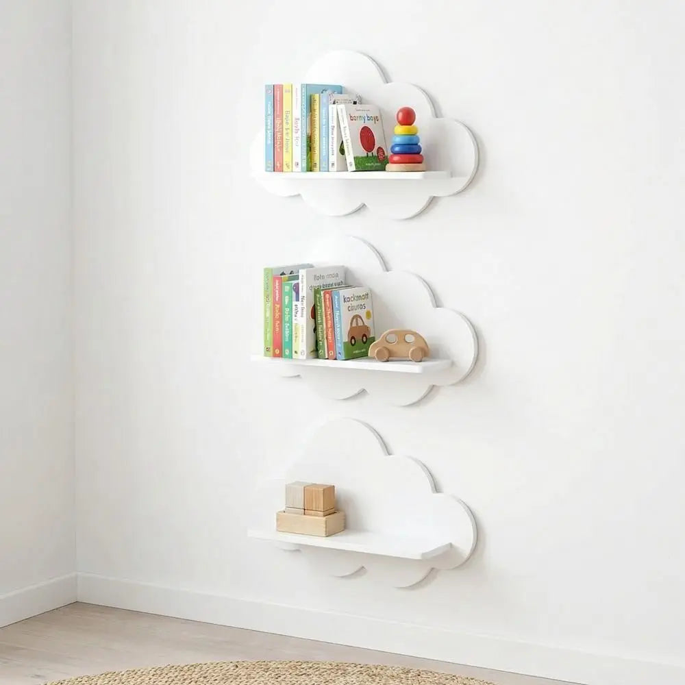 Modern Cloud Wooden Wall Shelf