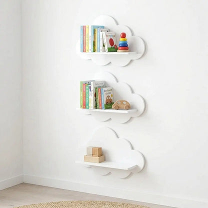 Modern Cloud Wooden Wall Shelf