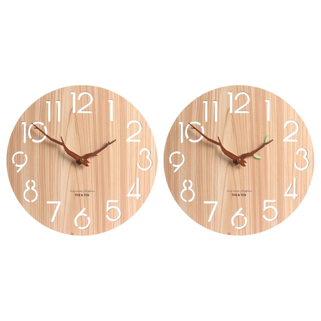 12-Inch Rustic Wooden Wall Clock