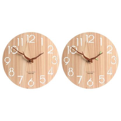 12-Inch Rustic Wooden Wall Clock