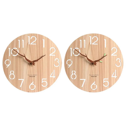 12-Inch Rustic Wooden Wall Clock