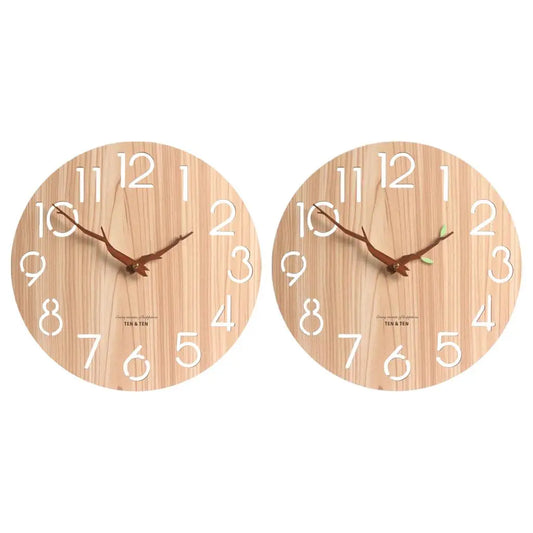 12-Inch Rustic Wooden Wall Clock