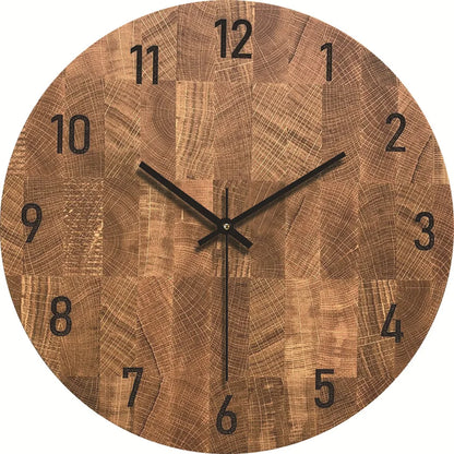 Minimalist Wood Grain Wall Clock