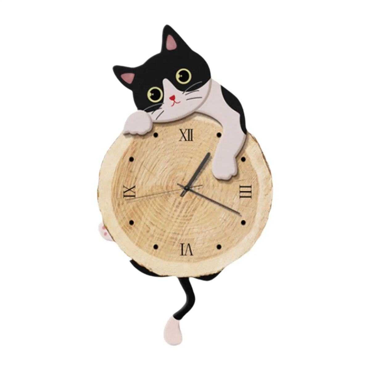 Cute Silent Wooden Wall Clock