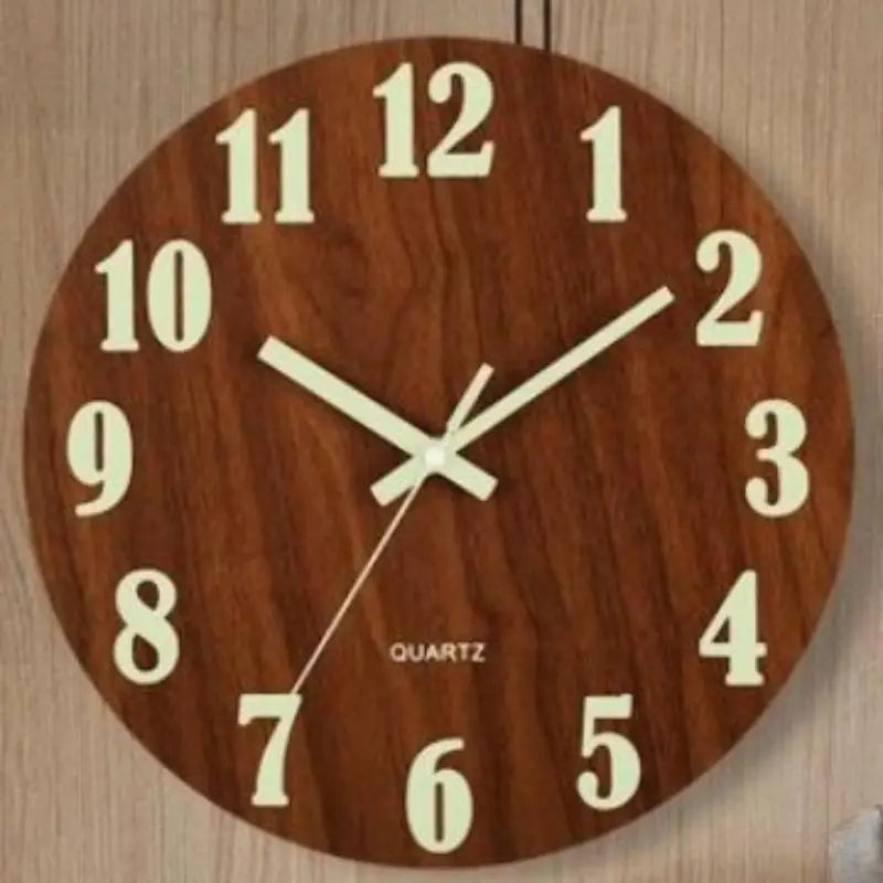 8-Inch Luminous Wooden Wall Clock