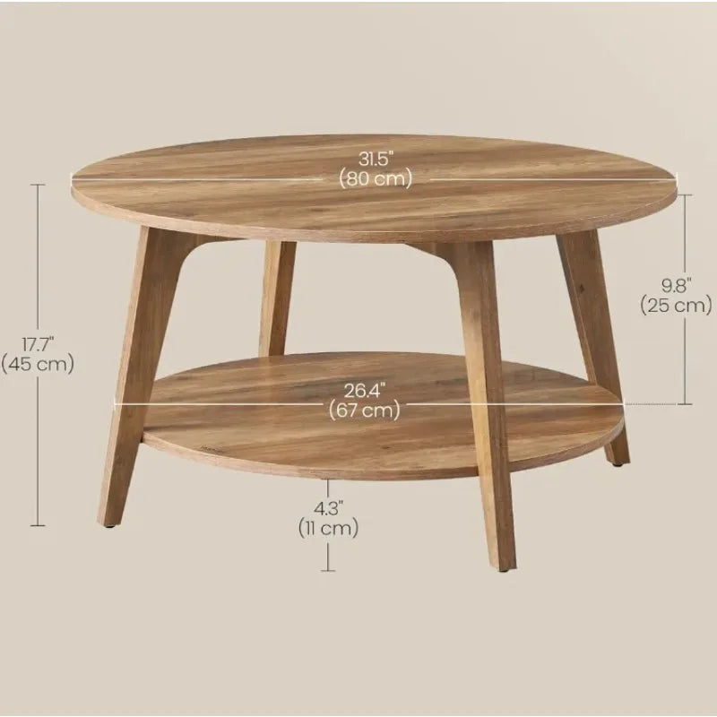Multi-Tier Solid Wood Coffee Table