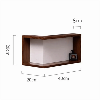 90° Wooden Floating Corner Wall Shelf