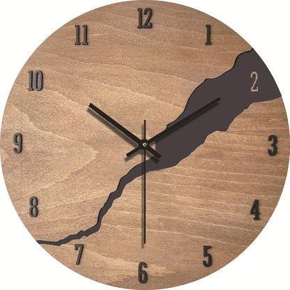 Minimalist Wood Grain Wall Clock