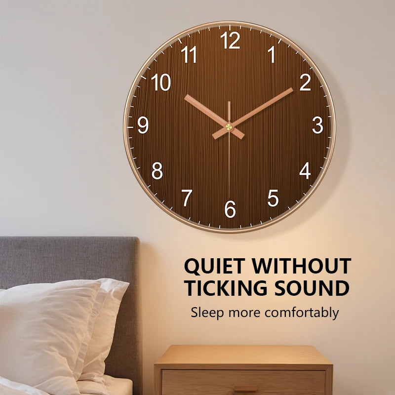 Minimalist Wooden Grain Wall Clock