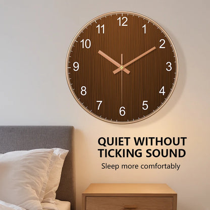 Minimalist Wooden Grain Wall Clock
