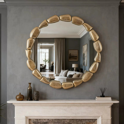 Gold Round Wall Vanity Mirror