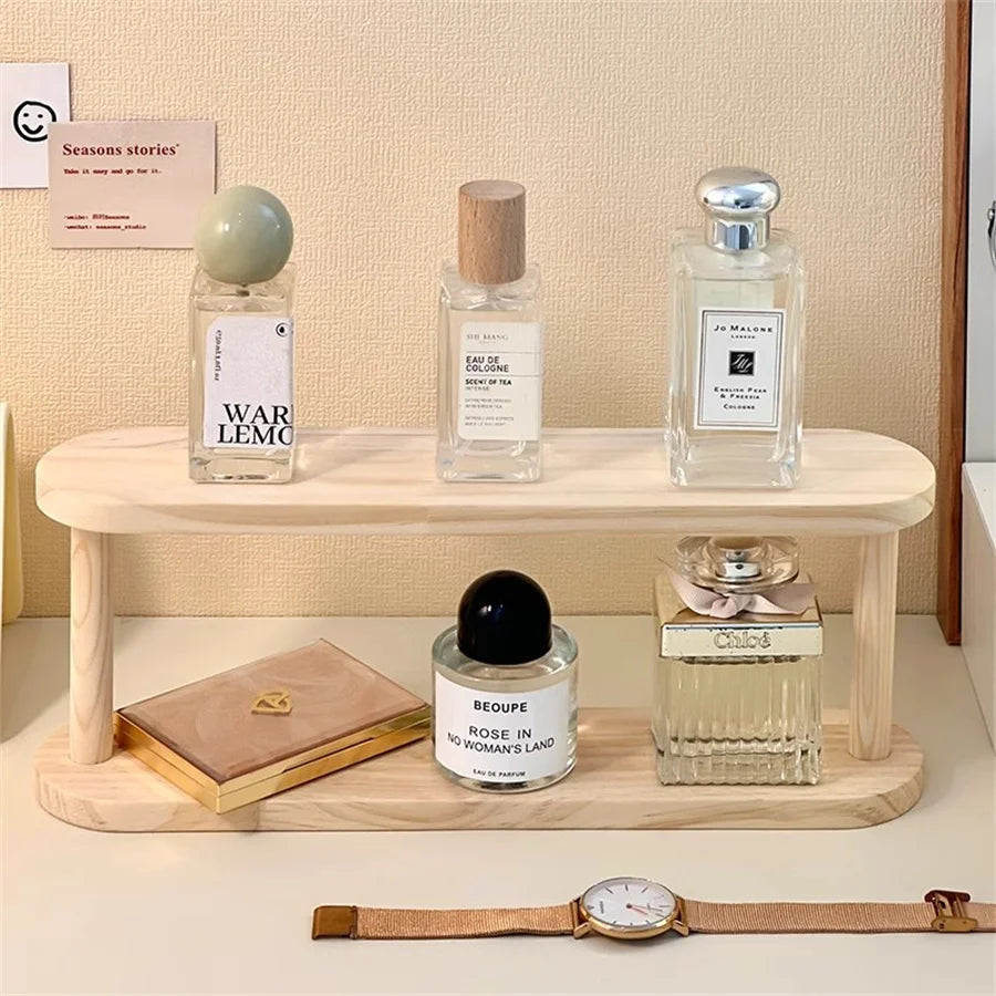 2-Tier Wooden Desktop Storage Shelf