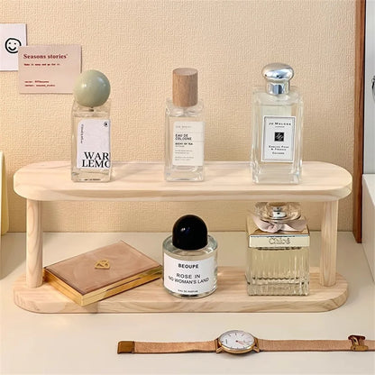 2-Tier Wooden Desktop Storage Shelf