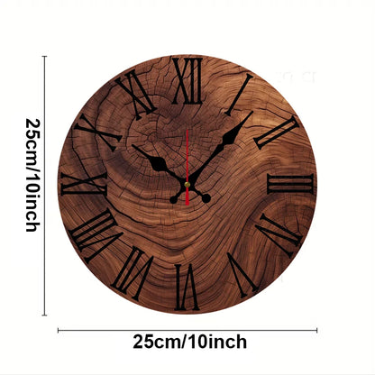 Wood Grain Round Wall Clock
