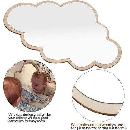 Cloud Wooden Kids Wall Mirror
