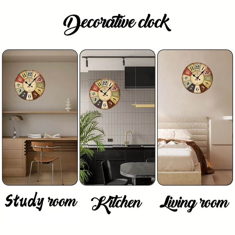 Farmhouse Rustic Wooden Wall Clock