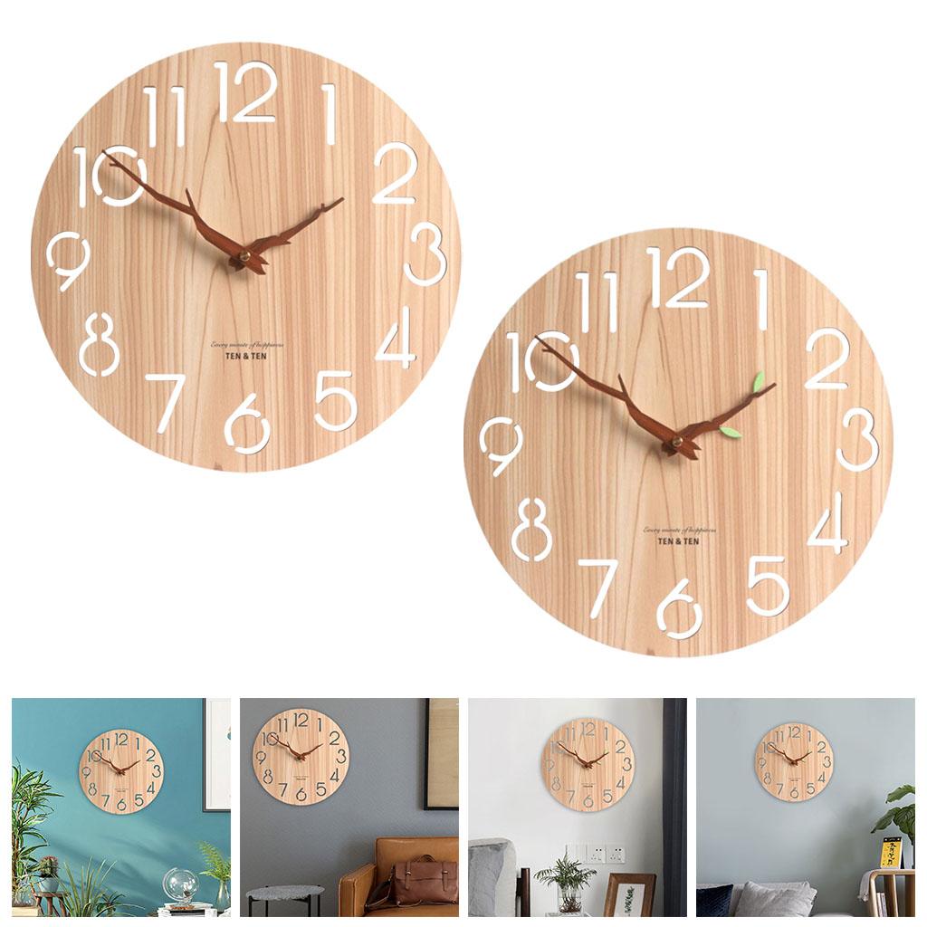12-Inch Rustic Wooden Wall Clock