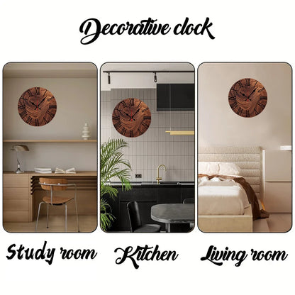 Wood Grain Round Wall Clock