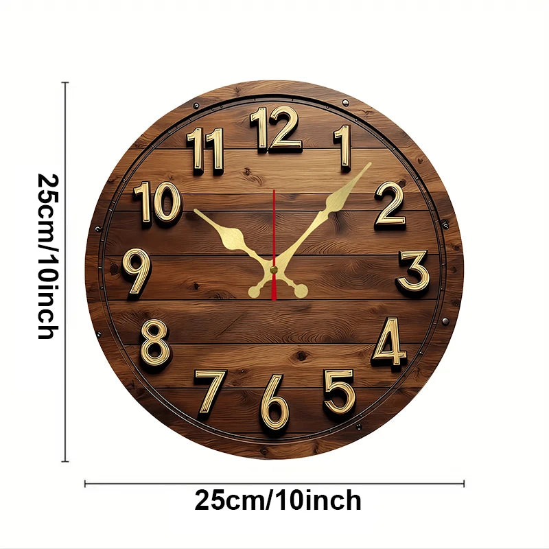 Round Wooden Hanging Wall Clock