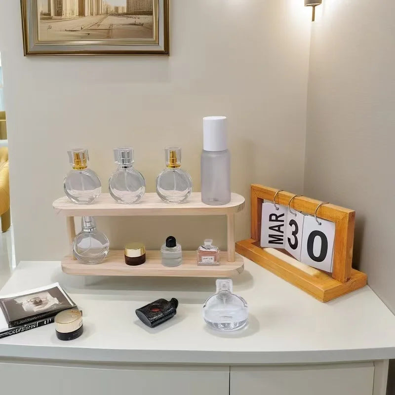 2-Tier Wooden Desktop Storage Shelf