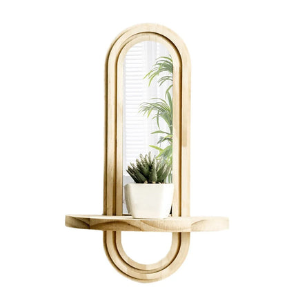 Boho Wooden Mirror Shelf
