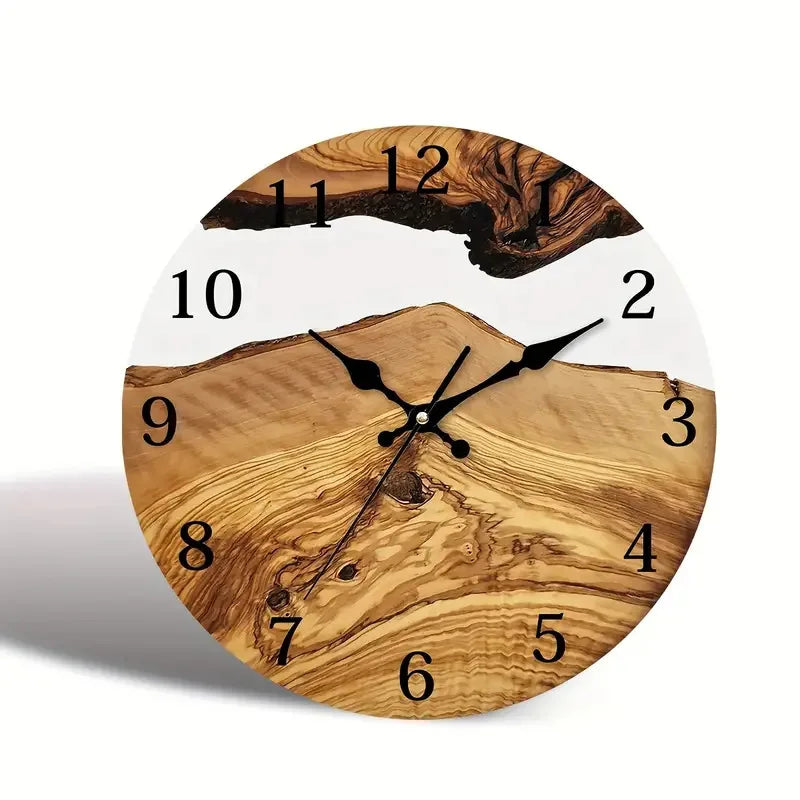 Minimalist Wood Grain Wall Clock