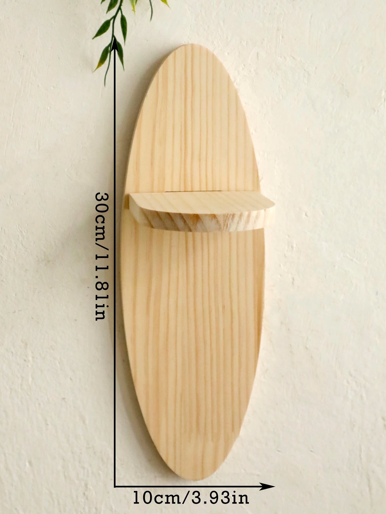 Wooden Oval Floating Wall Shelf