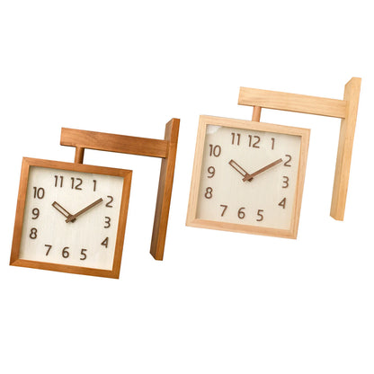 Wooden Double-Sided Corner Wall Clock