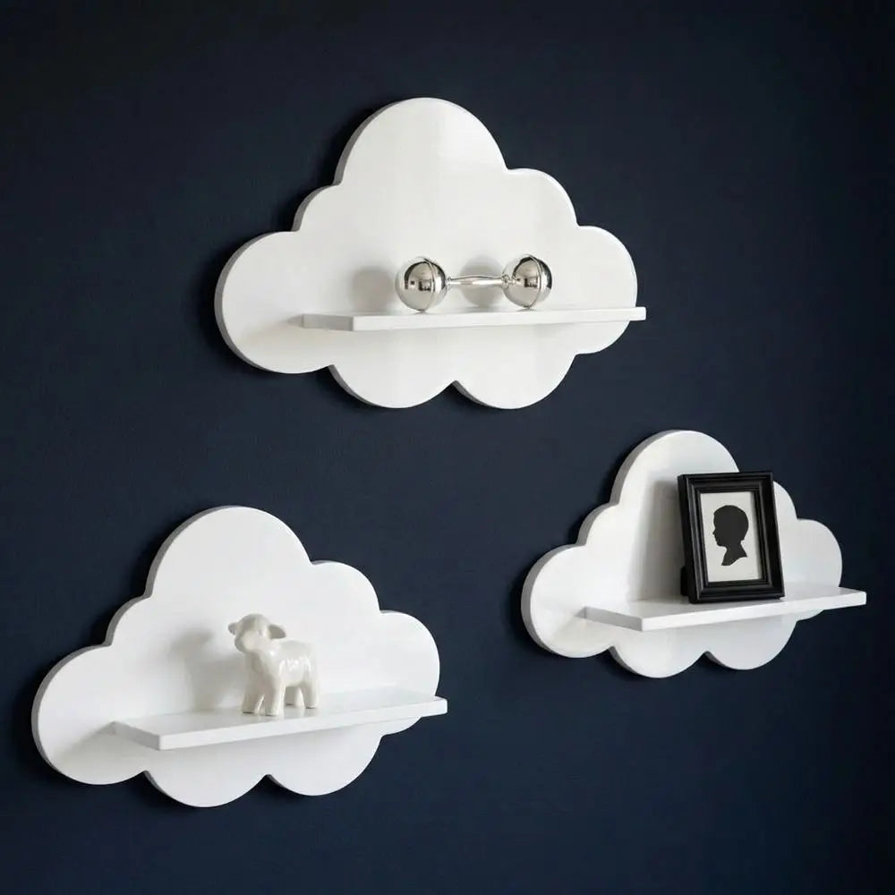 Modern Cloud Wooden Wall Shelf