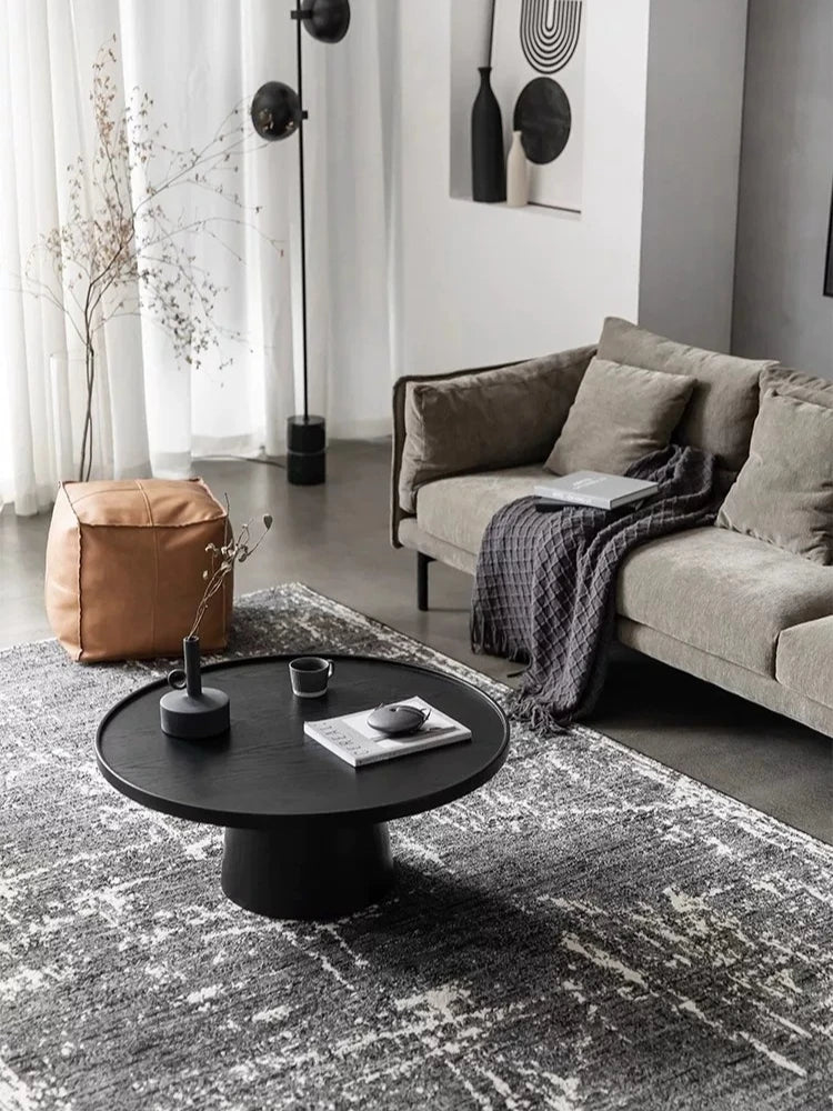 Minimalist Round Wood Coffee Table