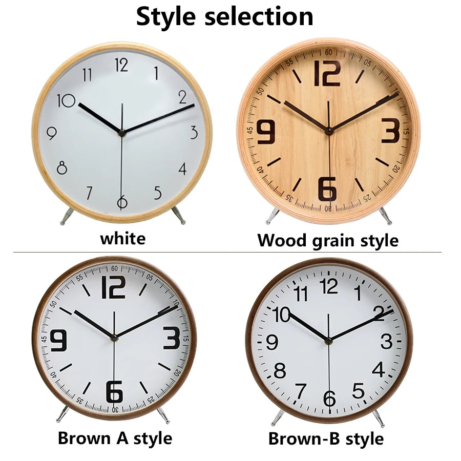 8-Inch Wooden Table & Wall Clock