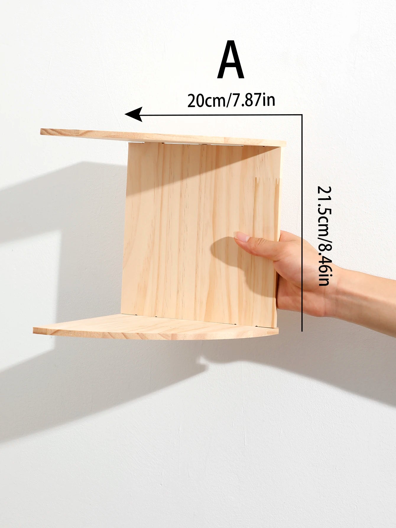 Wooden Floating Corner Wall Shelf