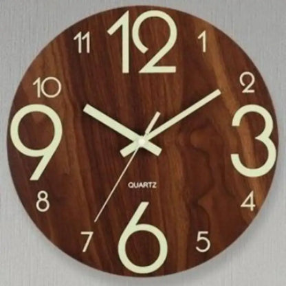 8-Inch Luminous Wooden Wall Clock