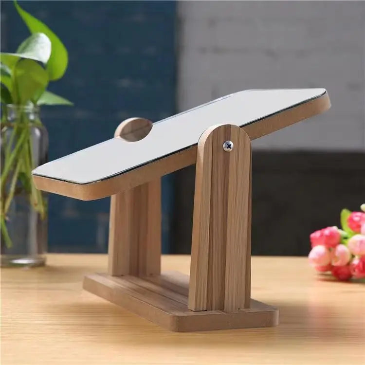 Wooden Rotating Vanity Mirror