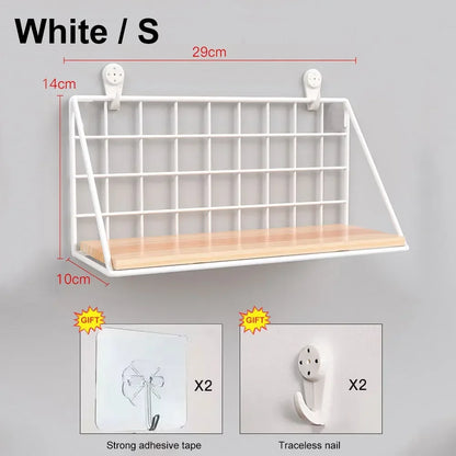 No-Drill Wooden Hanging Wall Shelf