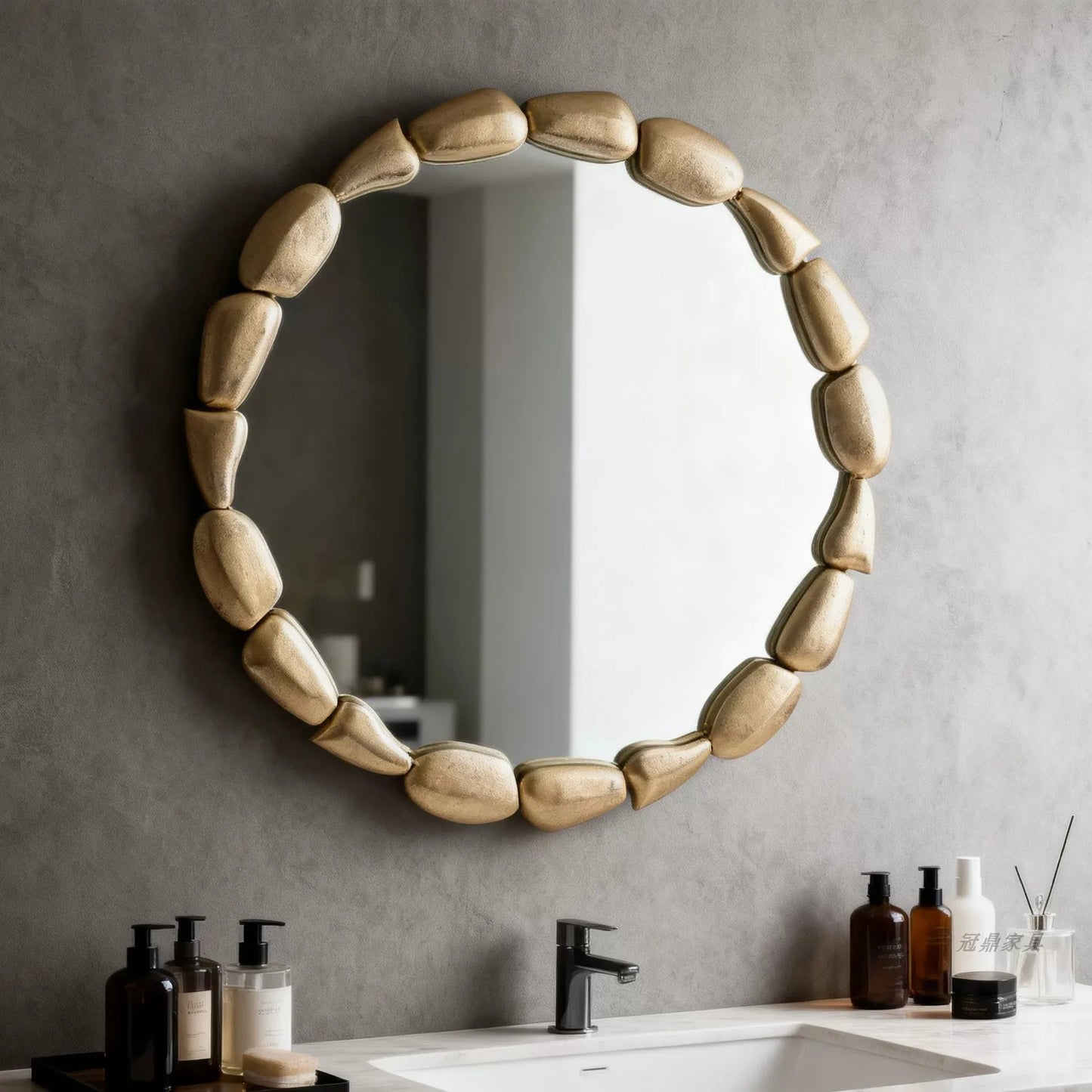 Gold Round Wall Vanity Mirror