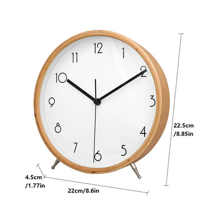 8-Inch Wooden Table & Wall Clock